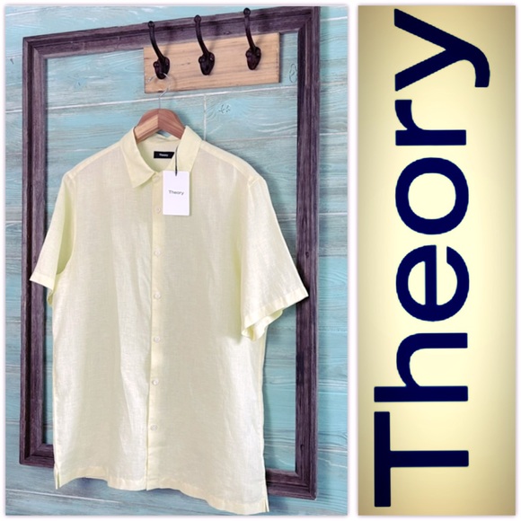 Theory Irving Short Sleeve Linen Shirt - Picture 2 of 9